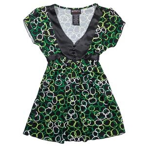 Vintage Hot Tempered Green Y2k Babydoll Top V-Neck Small 2000s Bratz Back Tie